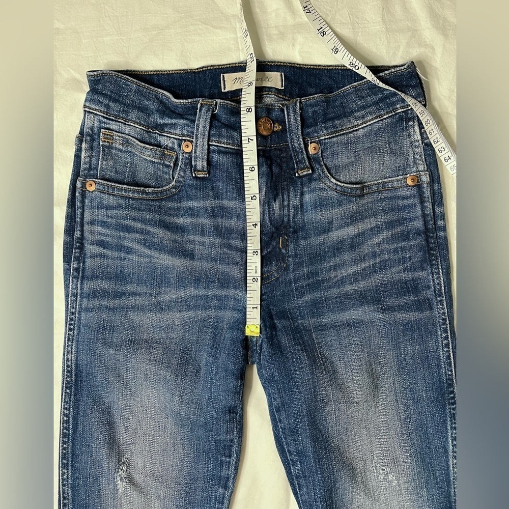 Madewell 9" High-Rise Skinny Ripped & Repaired York Wash Denim Jeans 24P - Picture 12 of 14